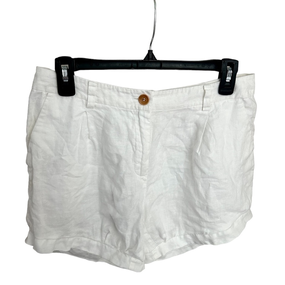 Eileen Fisher 100% Organic Linen White Shorts - Size 6